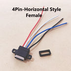 1/2/5PCS Type-C Male 2Pin Wired Connector Power Bank Dedicated 4Pin Waterproof Female Socket With Solder Wire For Electronics