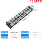 10PCS TB-1503/TB-1506 15A TB-2503/TB2506 600V 15A Dual Row Strip Screw Terminal Block wire Fixed Wiring Board connector