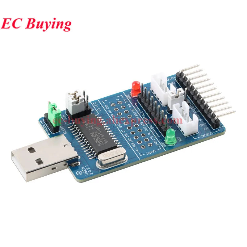 CH341A Programmer USB to SPI I2C IIC UART TTL ISP Serial Adapter Module EPP/MEM Converter Brush Debugging RS232 RS485 CH341T