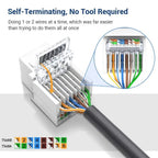 RJ45 Cat6/Cat5e Ethernet Keystone Jack No Punch-Down Tool-Less RJ45 Module Coupler Ethernet Module Female Jack Wall Adapter