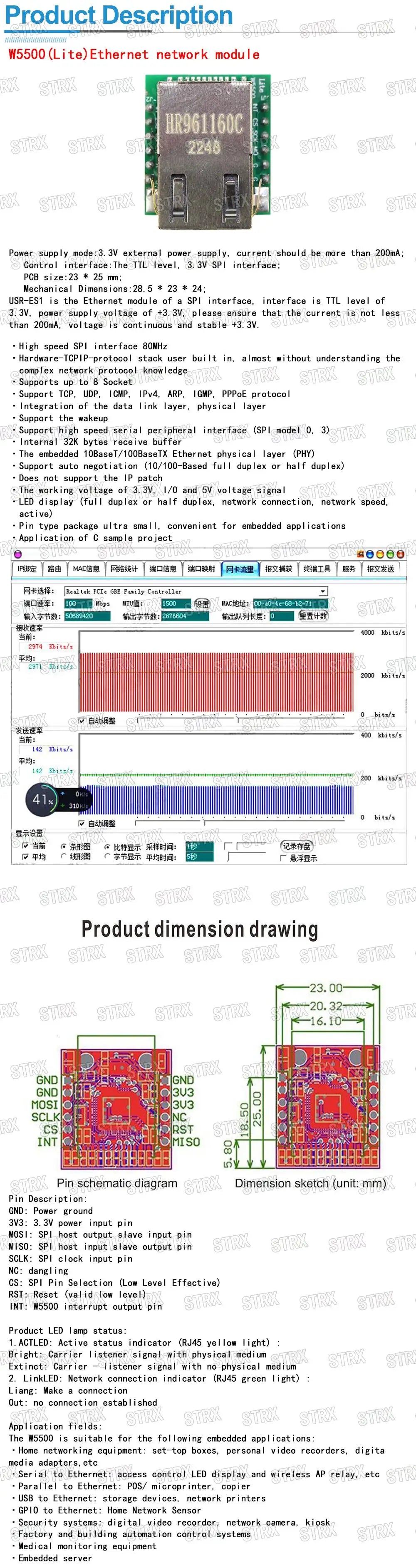 New W5500 Ethernet network module hardware TCP / IP 51 / STM32 microcontroller program over W5100