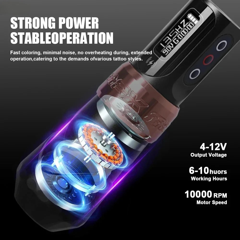 New Flux MAX Wireless Tattoo Machine’4.0 Stroke 2400mAh 2 battery lithium battery tattoo pen
