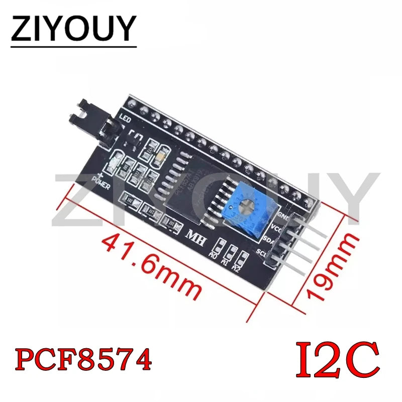 LCD1602 + I2C 16x2 1602A PCF8574T Blue/Green screen HD44780 Character LCD /w IIC/I2C Serial Interface Adapter Module For Arduino