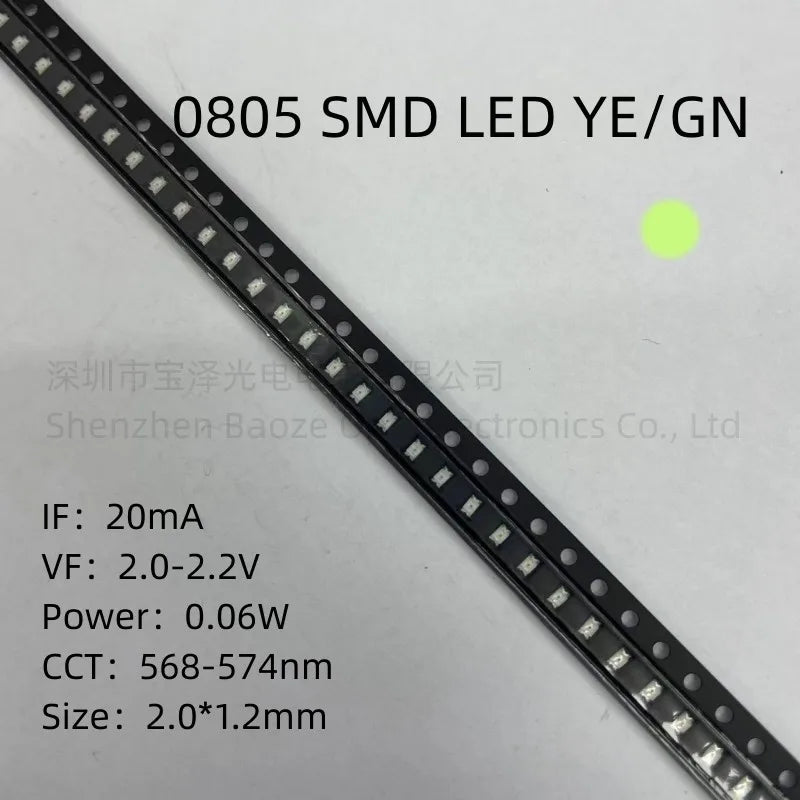 0805 SMD LED Red Yellow Green White Blue Orange Pink Ice Blue 2010 light emitting diode 100pcs/lot