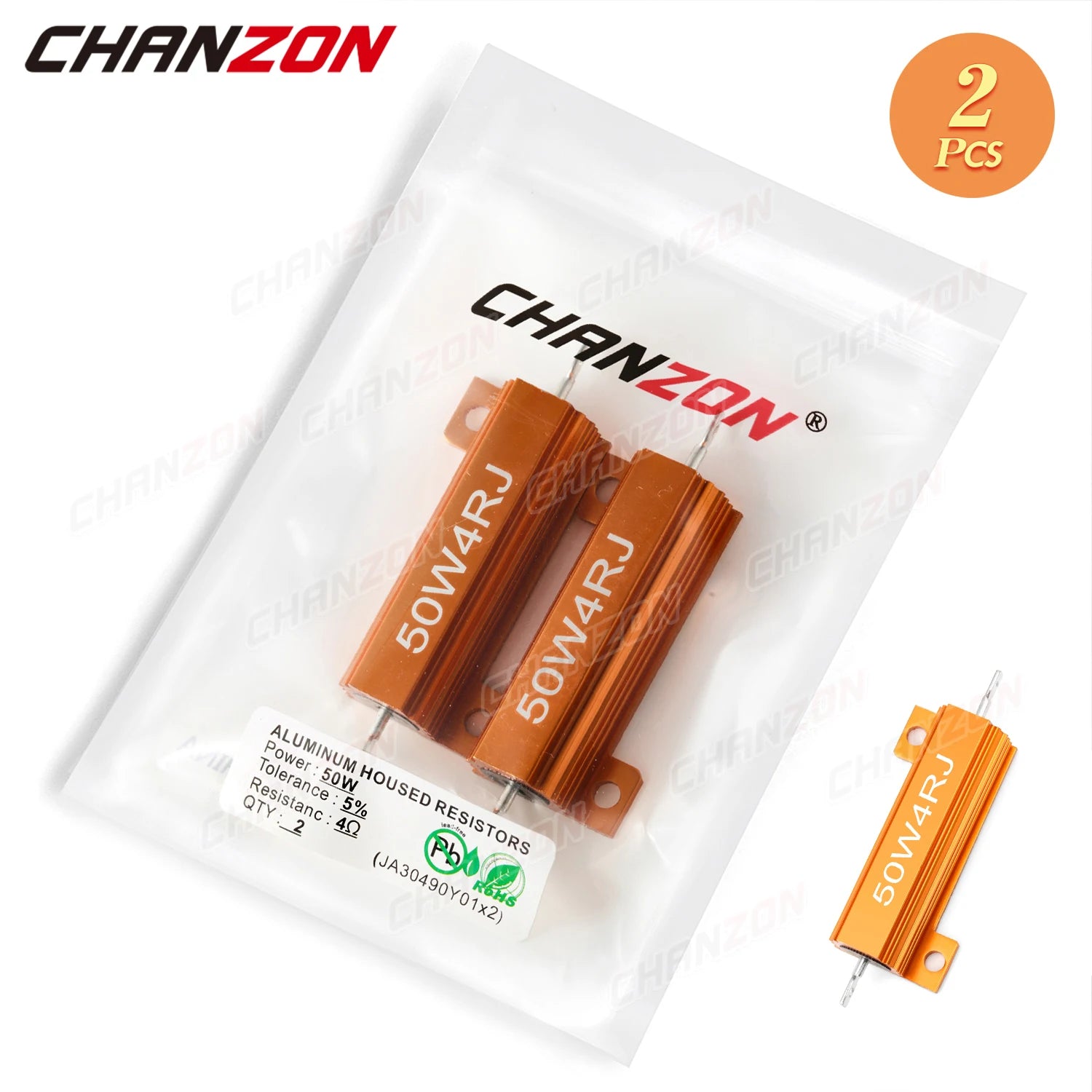 2pcs/Pack 25W 50W 100W Wirewound Metal Resistors 0.1 0.33 1 6 8 10 12 15 20 25 50 75 100 500 1K 10K K Ohm High Power Resistance
