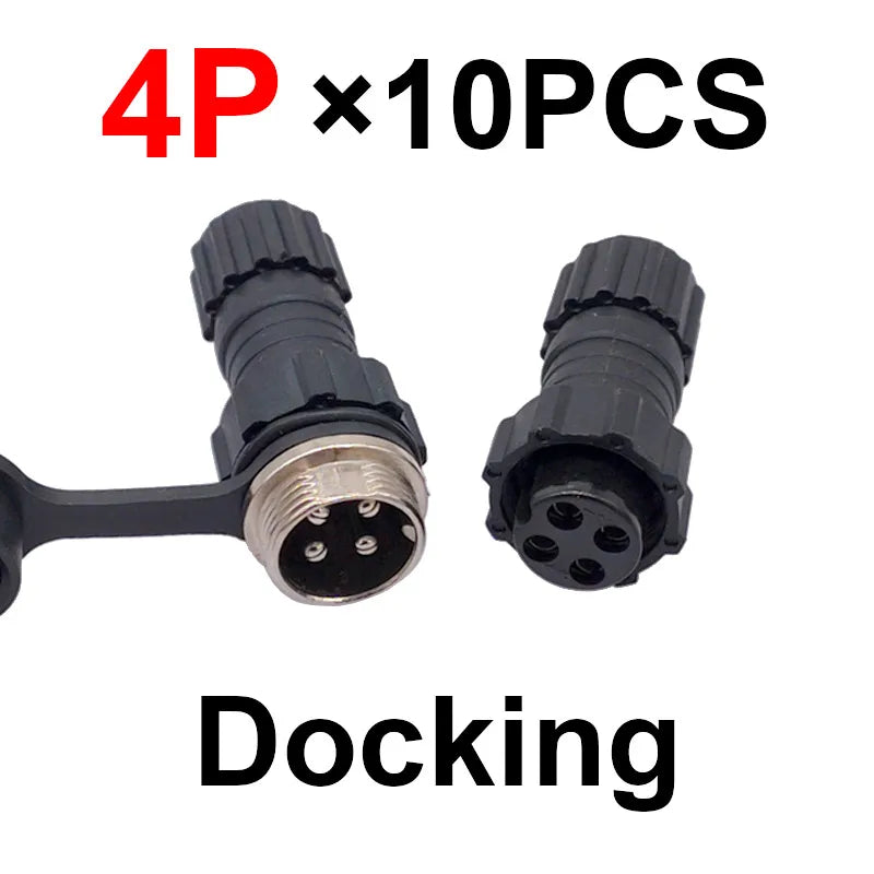 10Pcs  Connector GX16 M16 Waterproof Docking Back Nut Male&Female Plug&Socket 2pin3pin4pin5pin6pin7pin8pin9pin10pin