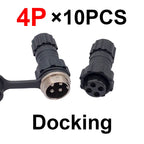 10Pcs  Connector GX16 M16 Waterproof Docking Back Nut Male&Female Plug&Socket 2pin3pin4pin5pin6pin7pin8pin9pin10pin