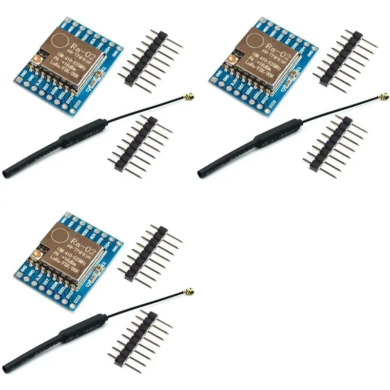 【CYBER MONDAY】3X 433MHZ SX1278 Lora Module 433M 10KM Ra-02 Wireless Spread Spectrum Transmission Board 2.4G IPX Antenna For Smar
