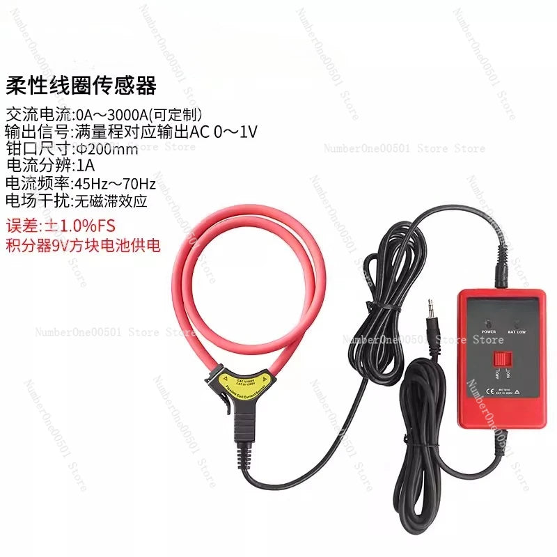 Split Flexible Rogowski Coil with Integrator 7.5mm Diameter High Frequency Current Probe