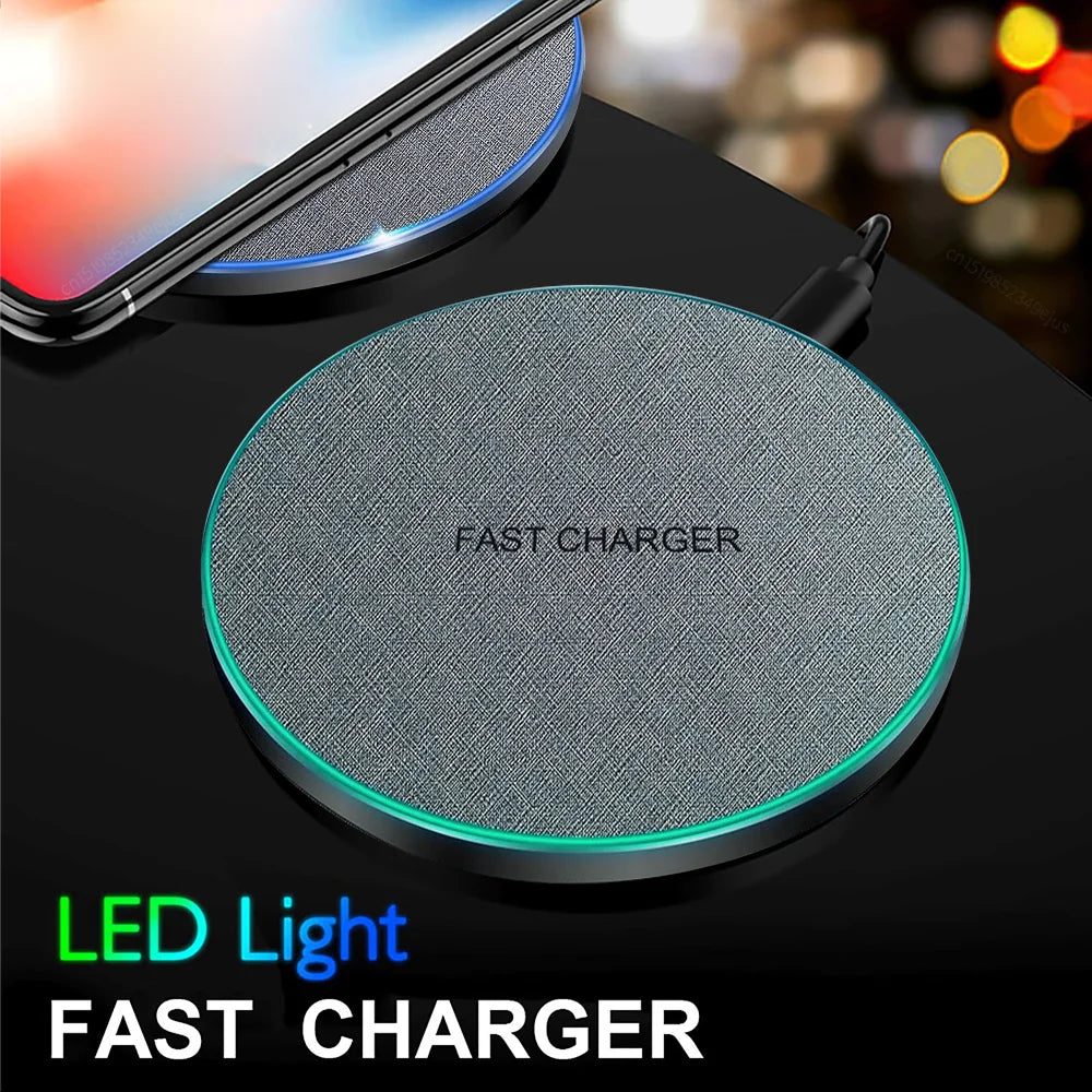 Wireless Charger Pad for iPhone 17 16 15 Pro Max Samsung Galaxy S26 S25 S24 Ultra-Thin Fast Wireless Induction Charging Station