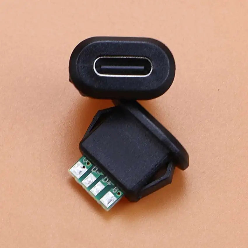 6Pin Type-C USB Waterproof Connector USB-C Direct Compression Welding Wire Type Female Socket Charging Port Tail Plug Interface