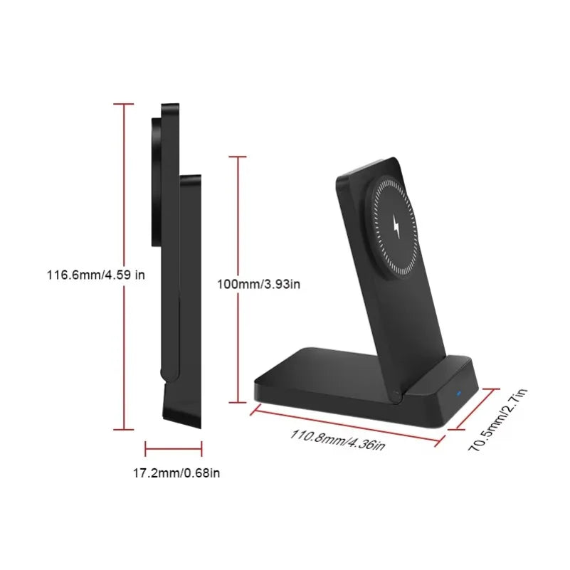 Magnetic Fast Wireless Charger Station For Magsafe iPhone 16 15 14 13 12 Pro Max Desktop Foldable Smartphone Charging Stand Dock