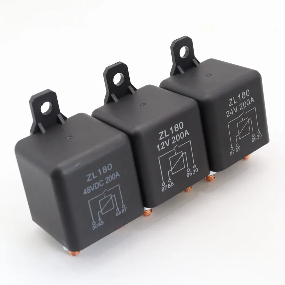ZL180 12V 200A Relay Car Truck Engine Automobile Boat Car Starter Heavy Duty Split Charging with 2 Pin Footprint + 2 Terminal