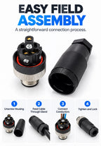 1PCS M12 A Code Circular Sensor Connector 4Pin 5Pin 8Pin 12Pin Male & Female Straight / Right Angled Waterproof Cable Plug