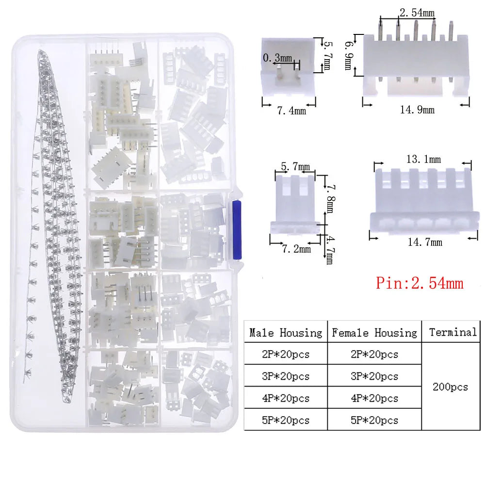 1.25mm PH2.0mm XH2.54mm MX3.0mm VH3.96mm Pitch Terminal Male Female Pin sm Dupont Connector Kit