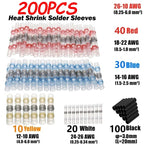 10/100/200pcs Waterproof Wire Terminals Insulation Heating Shrink Tubing Cable Connectors Solder Seal Tubes for Car Wires