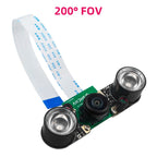 Raspberry Pi 5 8MP Camera Night Vision IMX219 77° 130° 200° FOV Fisheye MINI CSI Interface + 2 Infrared Light for RPI 5 Pi5