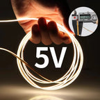 DC 5V USB 2.7mm Super Slim COB LED Strip Light 480LEDs/m White/Pink/Red/Yellow/Ice Blue/Green/Orange Home Decor TV Backlight