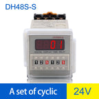 DH48S-S Time Delay Relay Switch DC24V 12V 0.1S-99H Digital LED Programmable With Base Timer Relay SPDT AC220V With Transformer