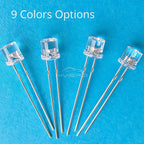 100/1000PCS 5mm Flat Top F5 Emitting Diode LED Wide Angle Ultra Super Bright Bulbs Light Lamp Diodes White Red Yellow Blue Green