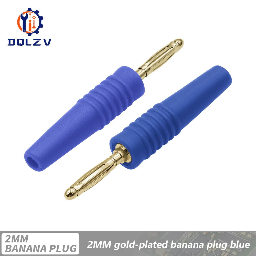 5PCS 2MM Banana Gold Plate Plugs Connectors mini Banana Plug For Banana Socket