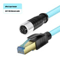 Waterproof M12 to RJ45 Network Line ip67 CAT7/CAT6A RJ45 to 4Pin 8Pin A/D/X Type Encoded Connector Cable Double Shielded Wire