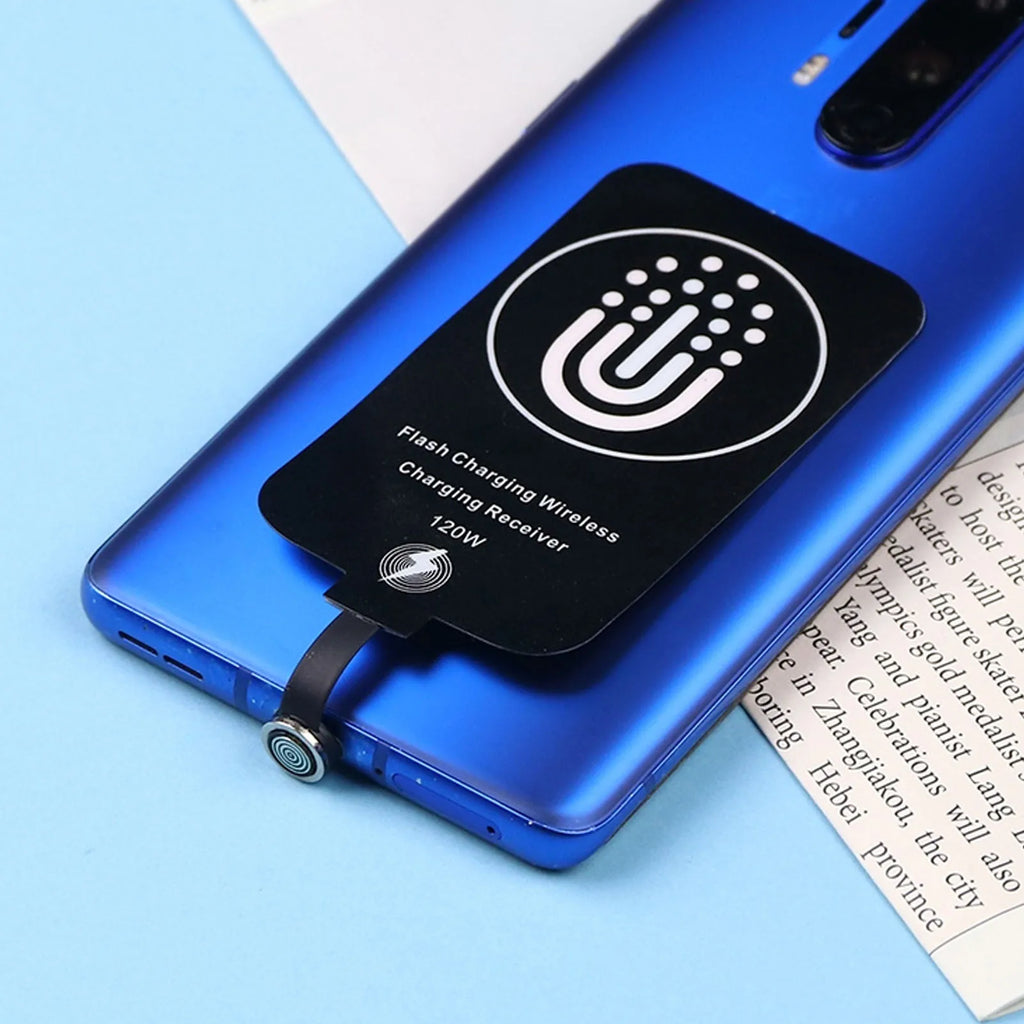 Portable 120W TypeC Magnetic Dual Purpose Wireless Charging Receiver 10W Thin Wireless Charging Receiver for Galaxy A51 A40 A20E