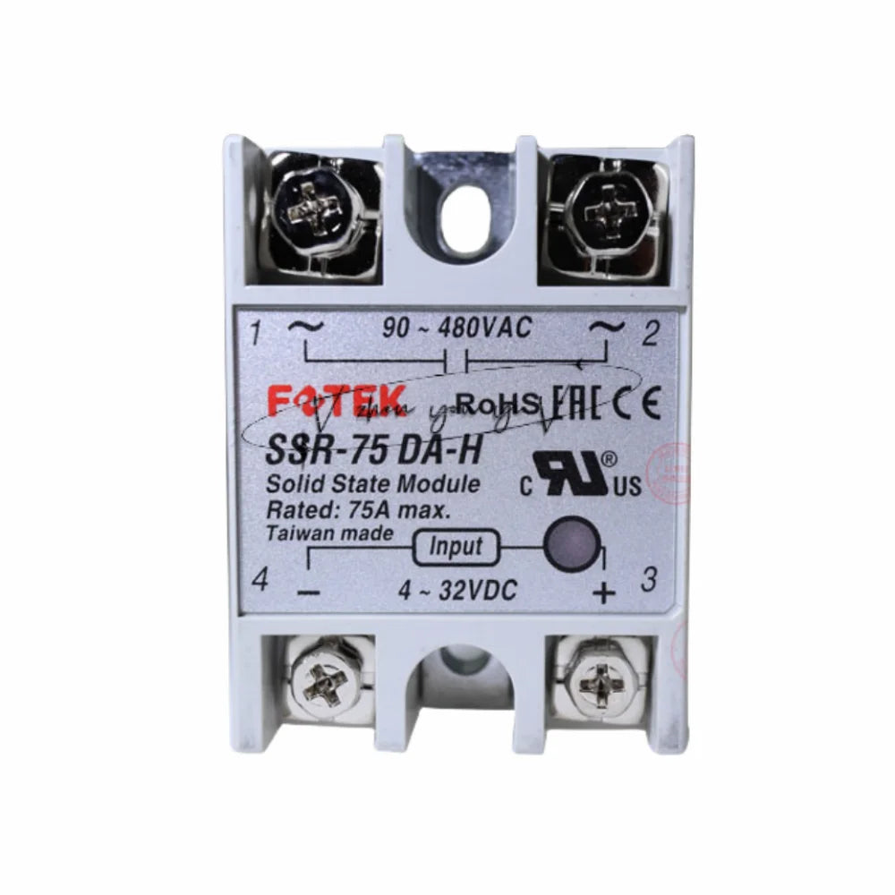 100%New Original For FOTEK single-phase solid-state relay SSR-40AA /10DD/40VA/20DA SSR 10/20/40/50/75 AA/DD/VA/DA HS-50H ES-50K