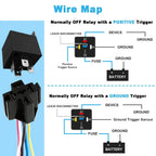 12V 5pin 40A Car Relay with SPDT Harness Sockets Color-Labeled Wires for Automotive Truck Van Motorcycle Boat Waterproof Relay