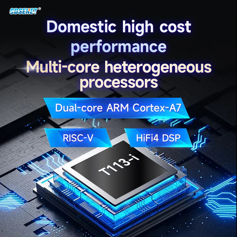 T113-i Core Board CDSENET ECK30 Linux BTB 1.2G Dual-Core ARM A7 RISC-V DSP Multi-Core Heterogeneous Low Power Industrial Grad