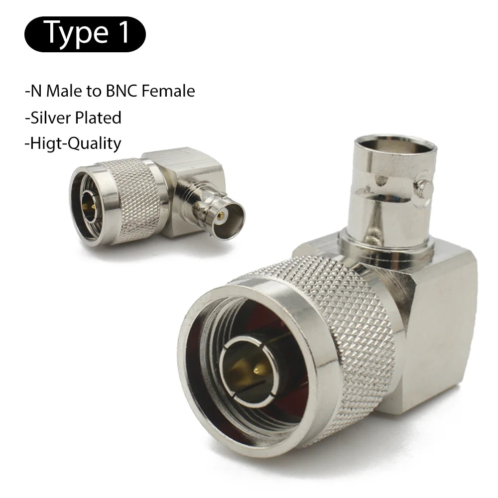 RF Coaxial Connector L16 N To BNC Male Female Connector 90 Degree Right Angle Adapter RF Transmission Cable Wire Terminals