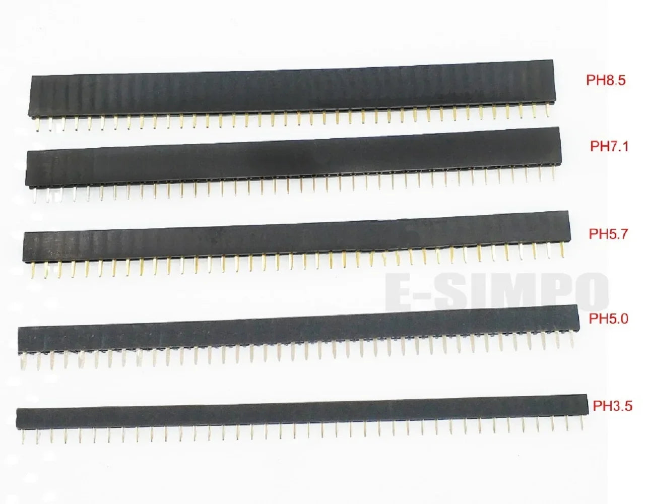 20PCS 2.54mm PH8.5/7.1/6.8/5.0/3.5mm DIP Single Row 1*2P3P4P5P6P-40P Straight Rohs Gold 0.1" Pitch PCB Female Pin Header Socket