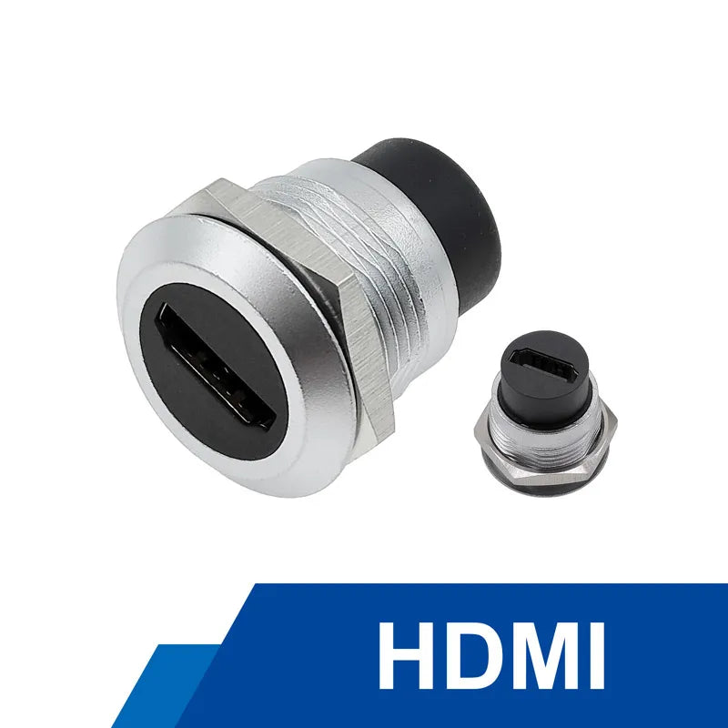 1Pcs Metal Round Socket Module D Type RJ45 Straight Through Network USB2.0 USB3.0 Connector Panel Mounting HDMI CAT6