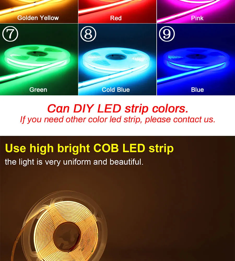 COB LED Strip PIR Motion Sensor Stair Lights Kit Step by Step Control Indoor Smart Staircase Lighting Controller with Main Line