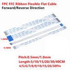 10Pcs 4Pin 5/6/7/8/9/10/15/20/30/40 Pin FFC FPC AWM 20624 80C 60V VW-1 0.5mm 1mm Pitch Flat Flexible Cable 5/10/15/20/25/30/40cm