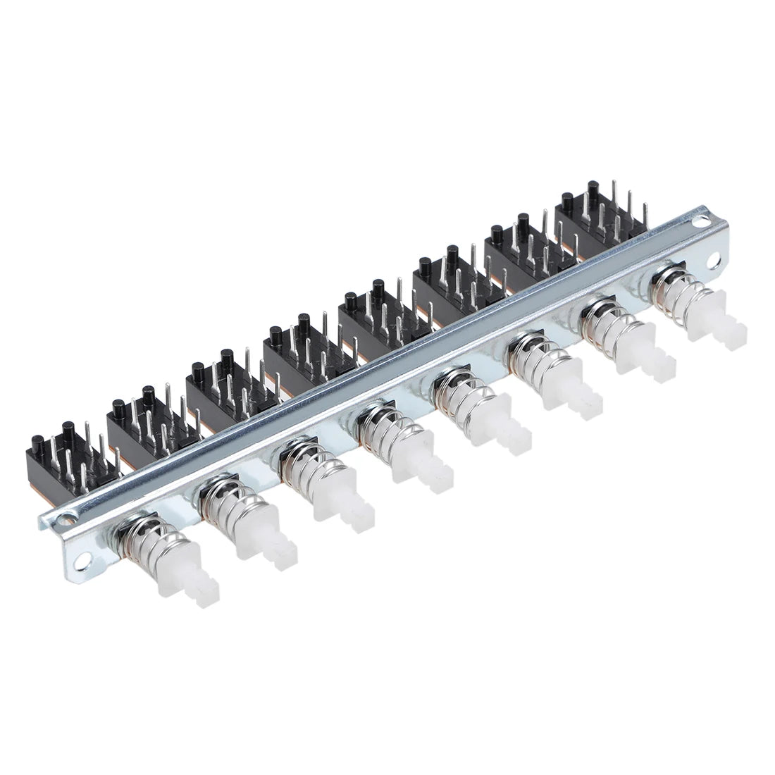 Interlock Push Button Switch Piano Type DPDT 6 Pin 4/6/8 Row Straight Through Hole Straight Key Switch for Electronic Products