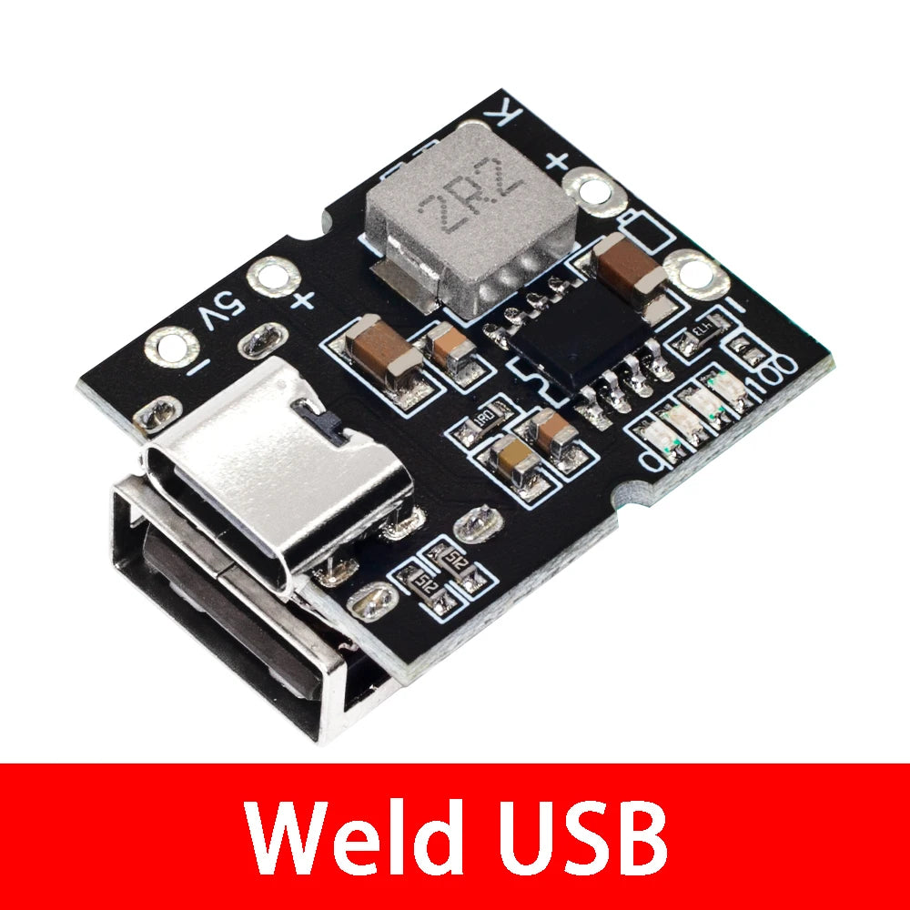 Type-C USB 5V 2A Boost Converter Step-Up Power Module Lithium Battery Charging Protection Board  LED Display USB For DIY Charger