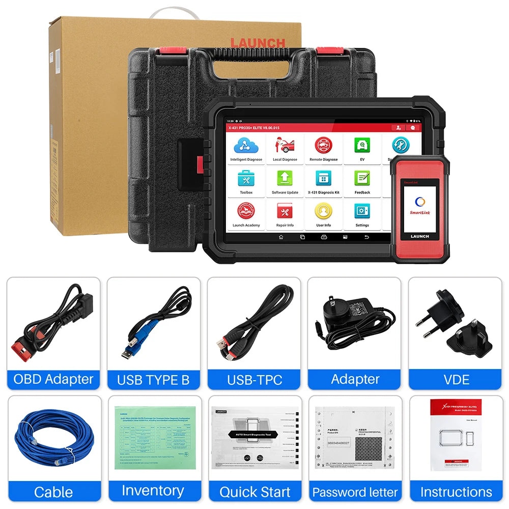 LAUNCH X431 PRO3S+ ELITE Car Diagnostic Tools J2534 Program Topology Map ECU Coding Auto OBD OBD2 Scanner CANFD/DoIP/FCA