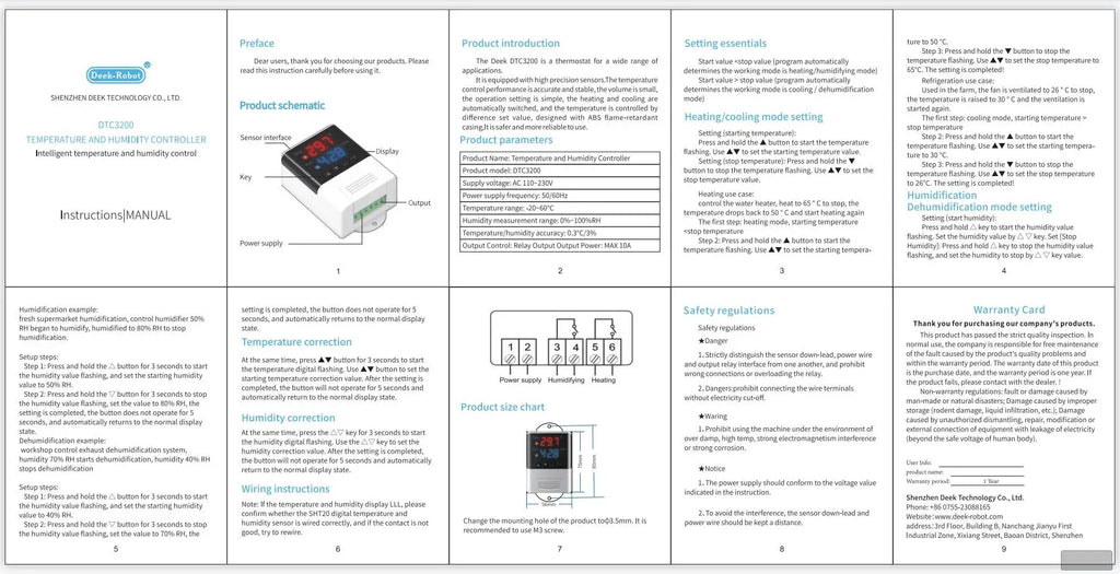 AC 110V 220V DTC2201 DTC1201 Temperature Controller Thermostat DS18B20 NTC Sensor APP Control For Smart Home