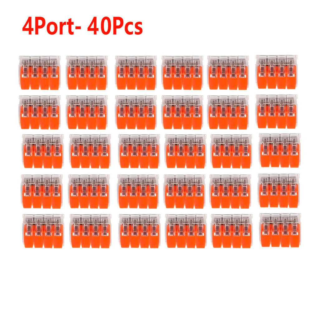 30/40PCS  Orange Combination Cable Connectors 2-Port/3-Port/4-Port/5-Port Quick Cable Electrical Sheath Connection Termina