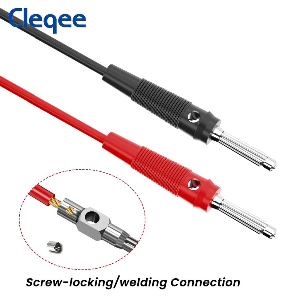 Cleqee 10pcs  4mm Stackable Banana Plug 32A High Current Screw Locking/Welding Copper Connector for Multimeter Speaker Cable