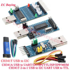 CH341A Programmer USB to SPI I2C IIC UART TTL ISP Serial Adapter Module EPP/MEM Converter Brush Debugging RS232 RS485 CH341T