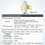 Ethernet Serial Sever RS485 to RJ45 Rail Industrial Standard AC/DC/POE Data Transmission Transceiver CDEBYTE NA111 Series