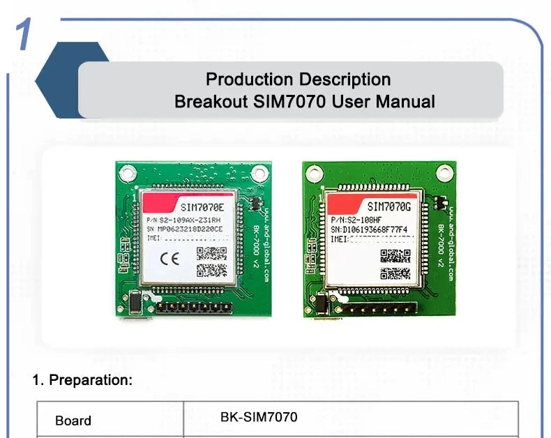 SIM7070E Multi-Band CAT-M NB-IoT GPRS Module Breakout Board 850/900/1800/1900MHz Compatible With SIM7000E SIM800F SIM900