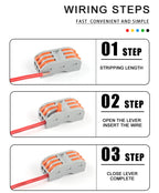 5PCS Universal Quick Compact Wire Connector Push-In 2/3/4/5 Pin Conductor Terminal Block Led Light Connector With Lever