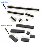 10Pcs 1.27 mm Single Row Male Female Plug Socket Breakaway PCB Board Pin Header Connector 1.27 Strip Pinheader 2P-50 Pin