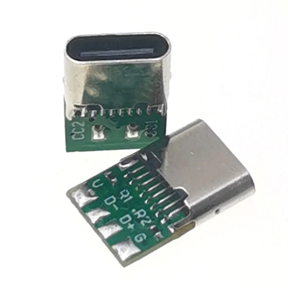 USB type c Female Connectors Jack With Dual 5.1K Resistors 16pin usb Electric Terminals welding DIY data cable Support PCB Board