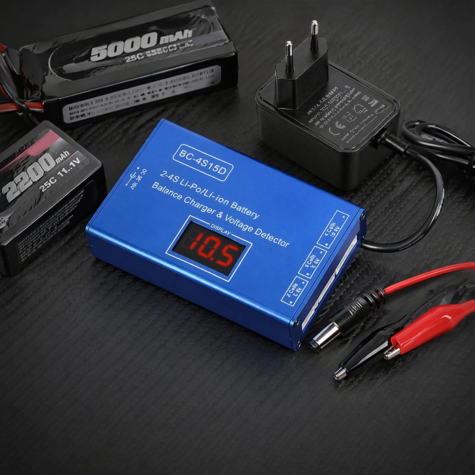 BC-4S15D Lipo Battery Balance Charger with Voltage Display Screen Lithium Lipo RC Balance Charger for 2-4S RC Batteries