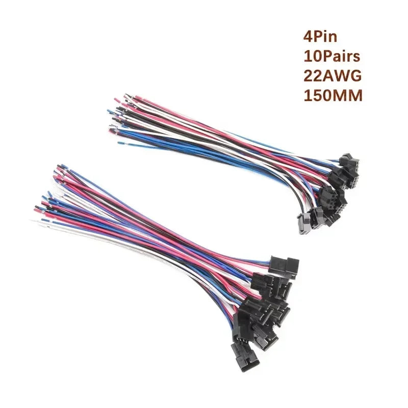 5/10 Pairs JST SM 2.54mm Pin Connector Set Male to Female Electrical Cable Wire Connector for DIY Projects 2P to 9P