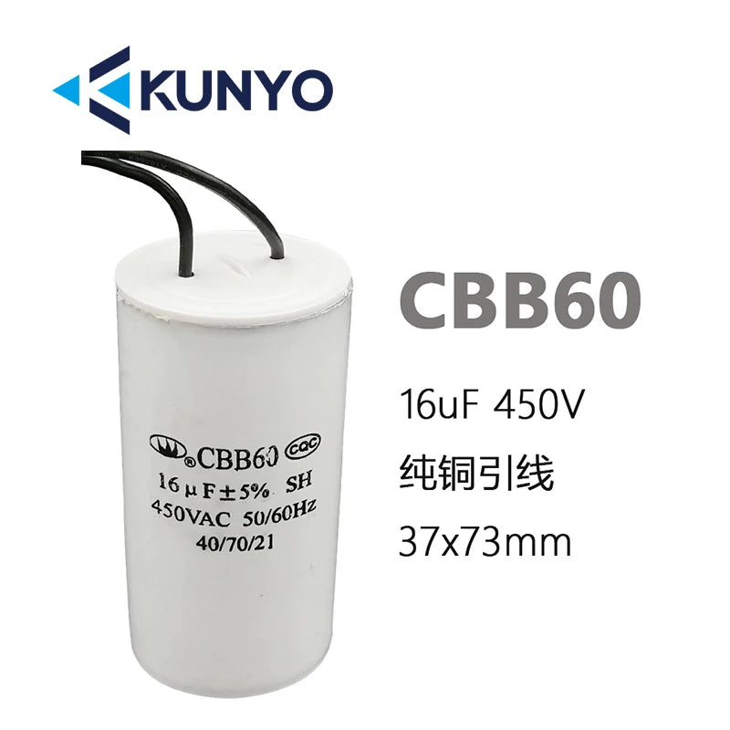 1PCS CBB60 450V Starting Capacitor Motor Run Capacitors 4UF-60UF 4 Pin with Screws for Electric Motor/washing Machine 10uf 20uf
